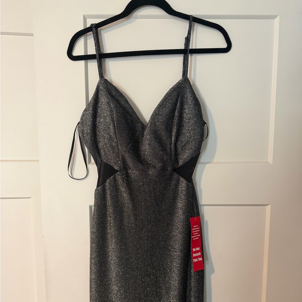 Trixxi Black and Silver Maxi Dress